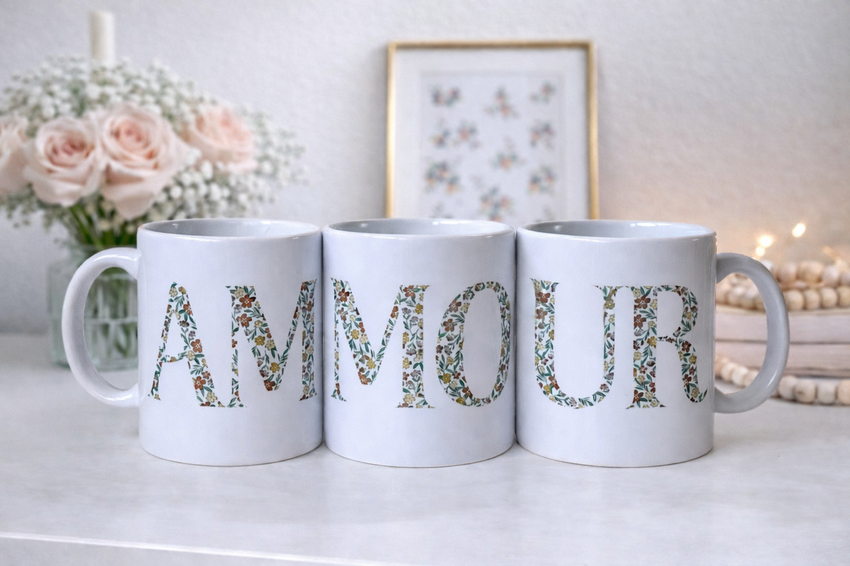 AMOUR Ceramic Mug 12 Patterns Dishwasher/Microwave Safe