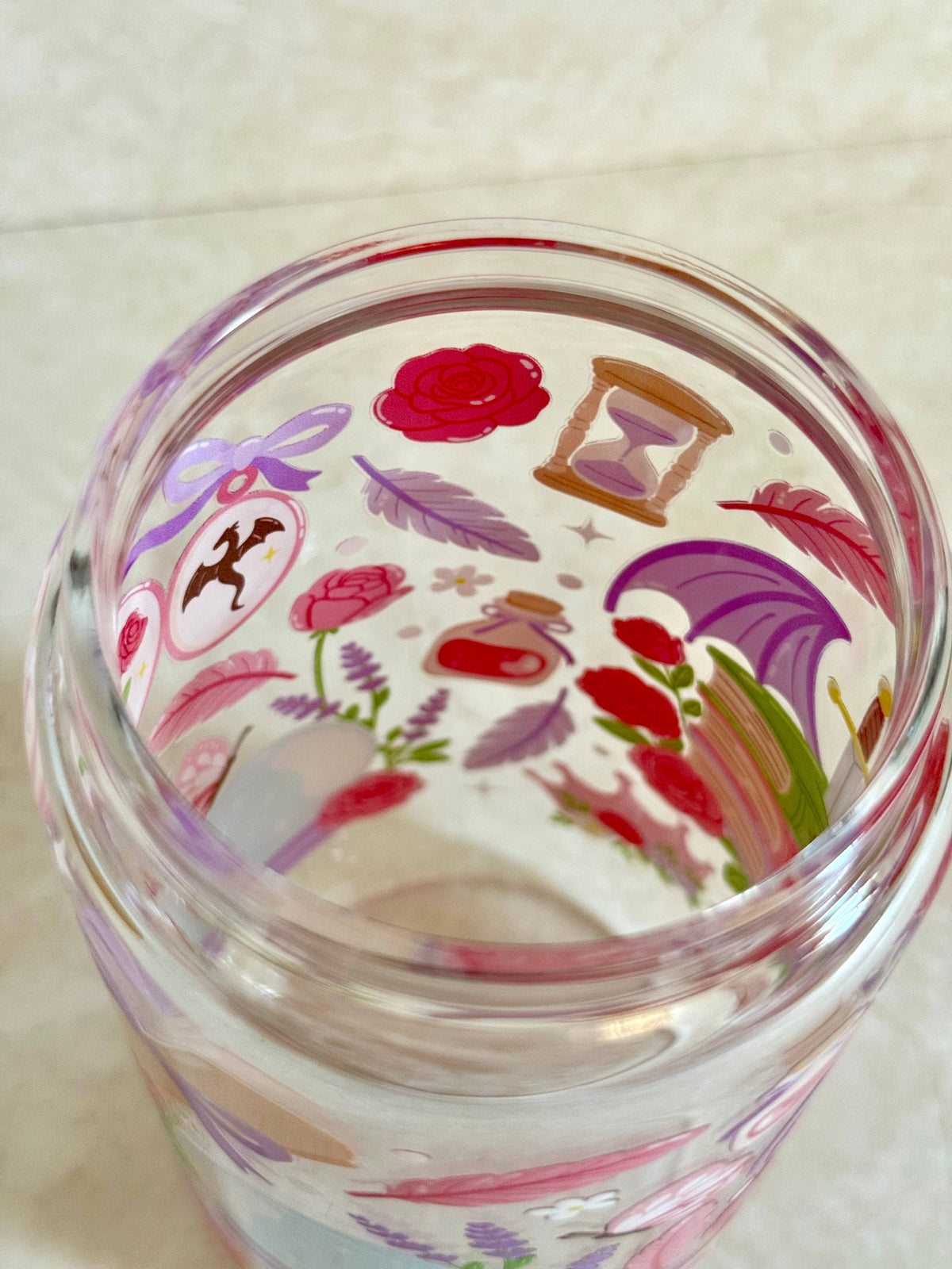 Hot Girls Read Romantasy Books Glass Tumbler Double Sided 4