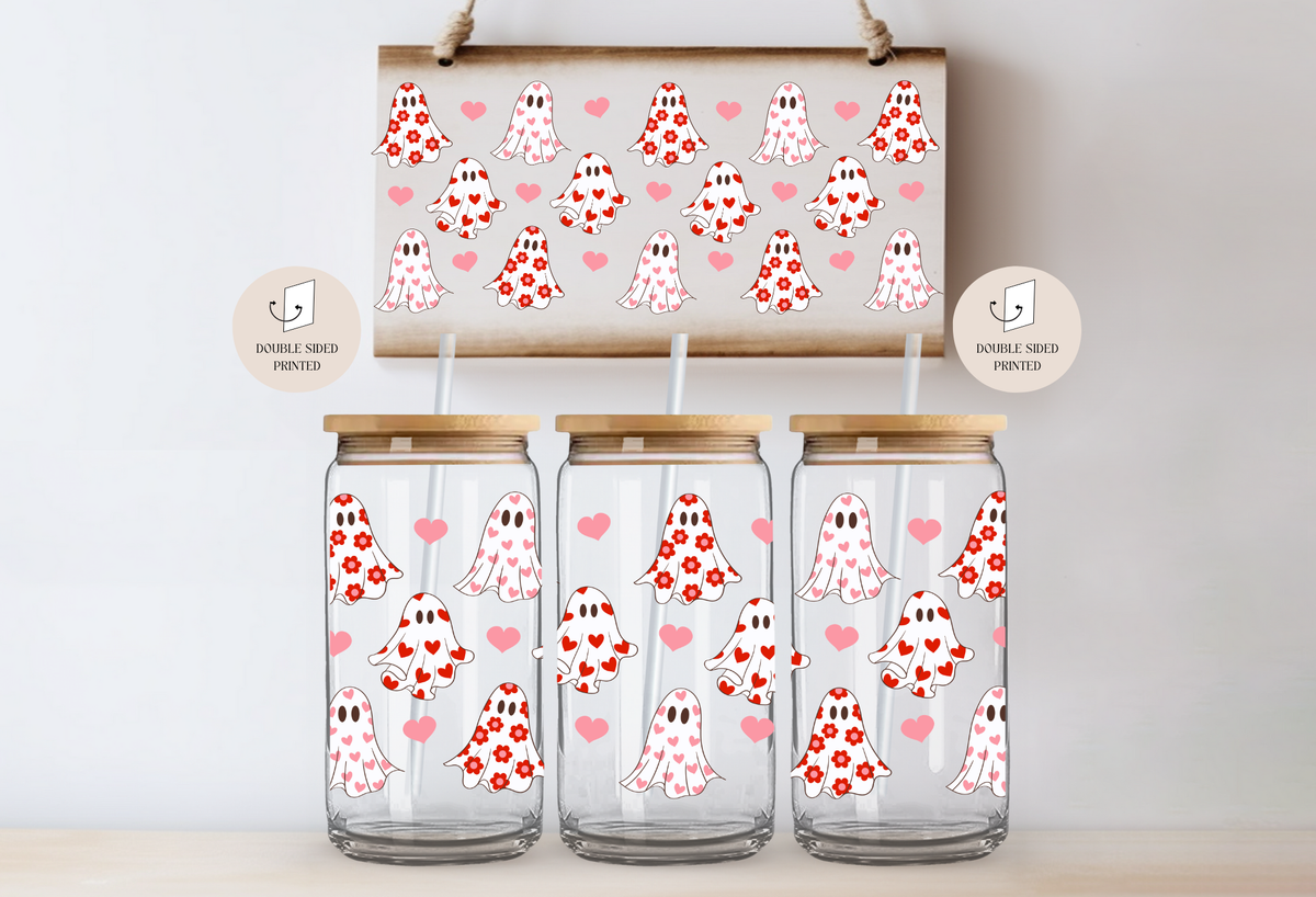 Loving Ghosts Fall Glass Tumbler Double Sided + Lid & Straw 2