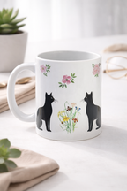 Floral Cat Ceramic Mug Dishwasher/Microwave Safe 325ml