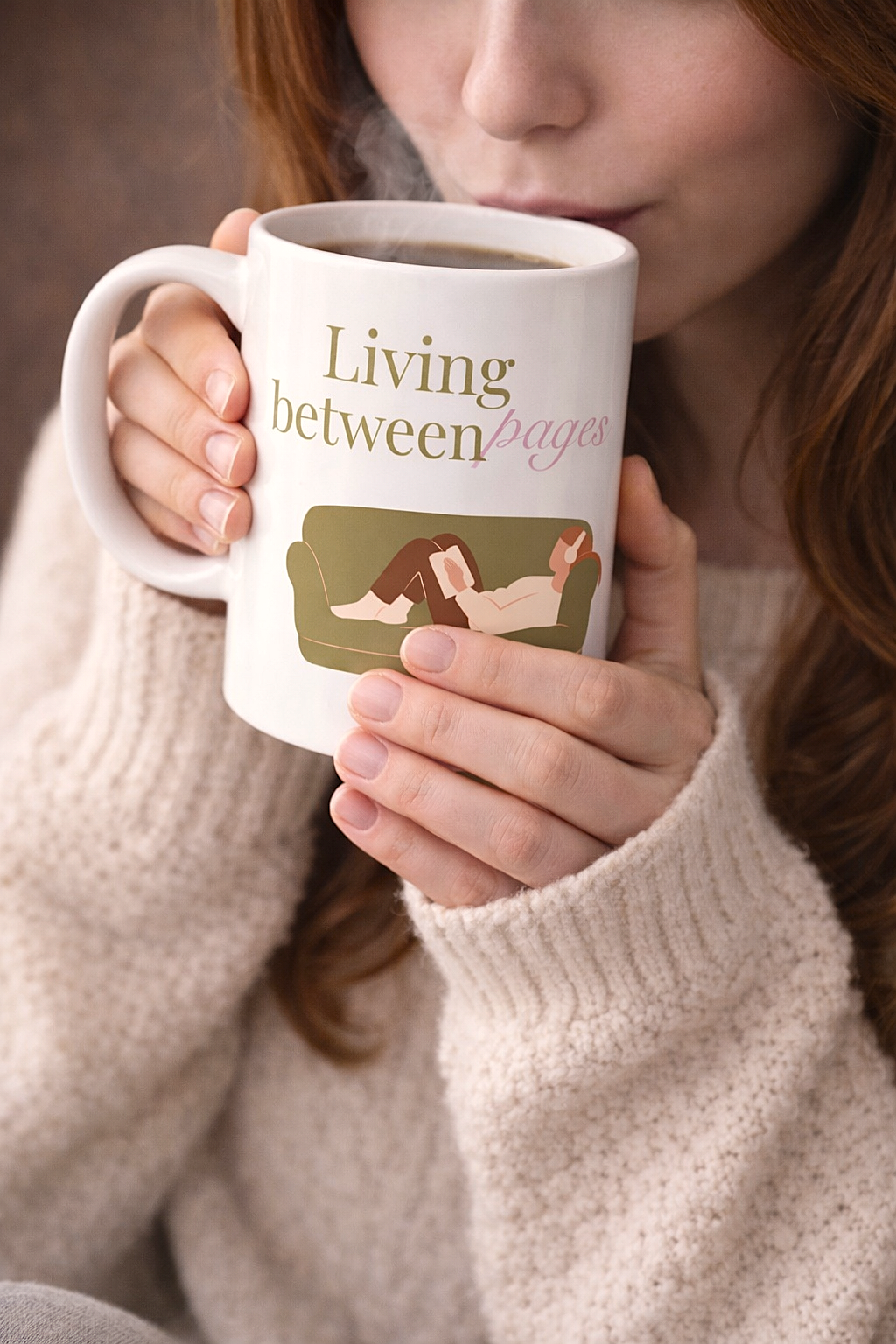 Living Between Pages Ceramic Mug Dishwasher-Microwave Save 2