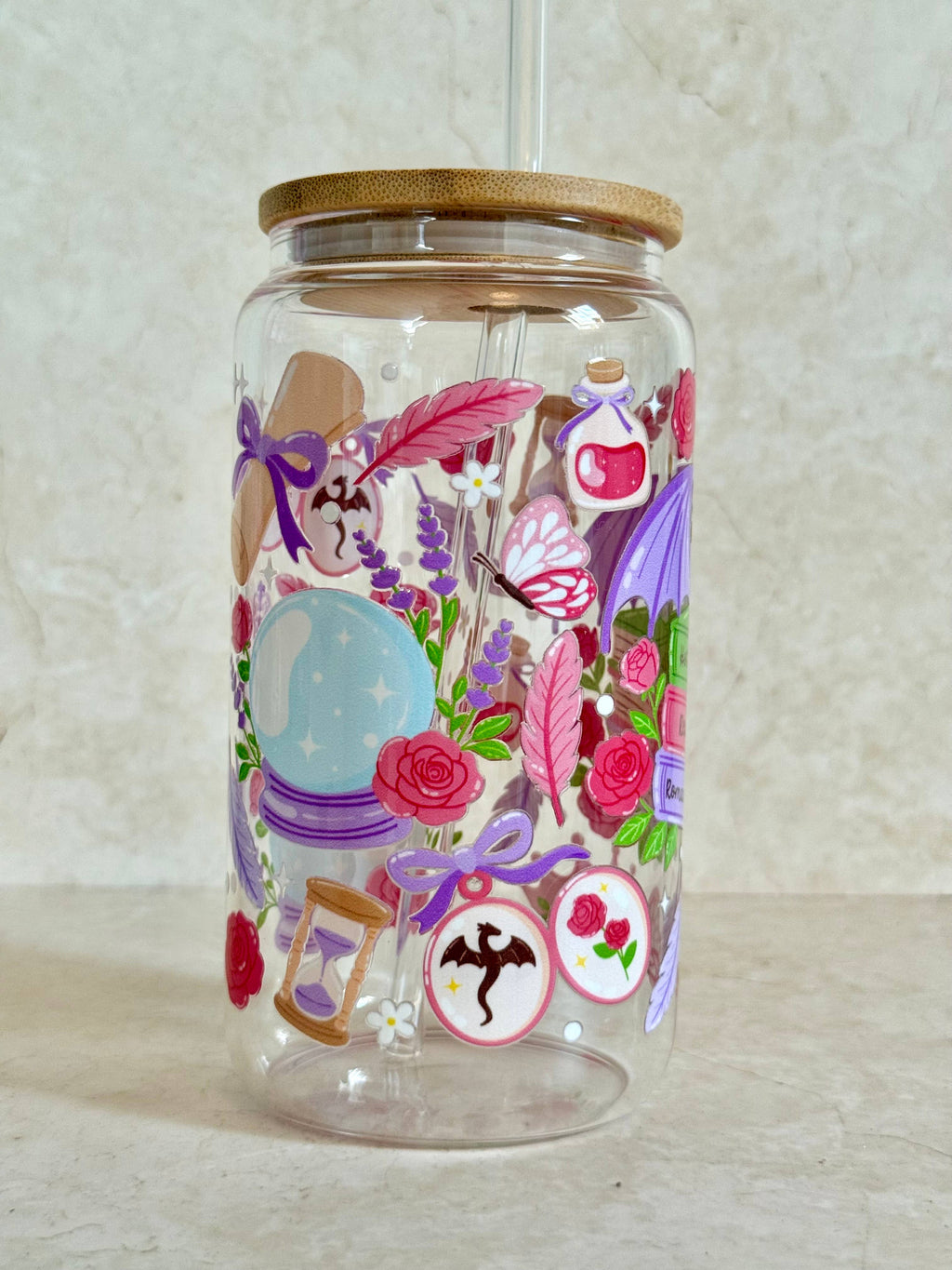 Hot Girls Read Romantasy Books Glass Tumbler Double Sided 5