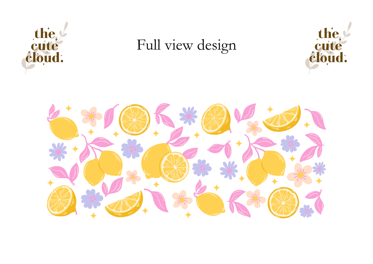 Fruity Summer Double Side Print Glass Tumbler + Lid & Straw 5